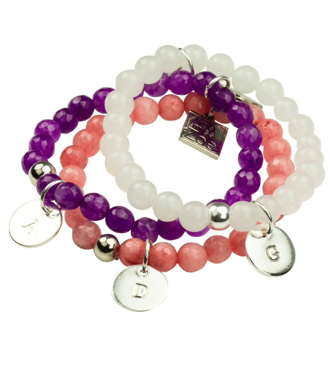 Gold Initial Charm Gemstone Stretch Bracelet - Twinkle Twinkle Little One