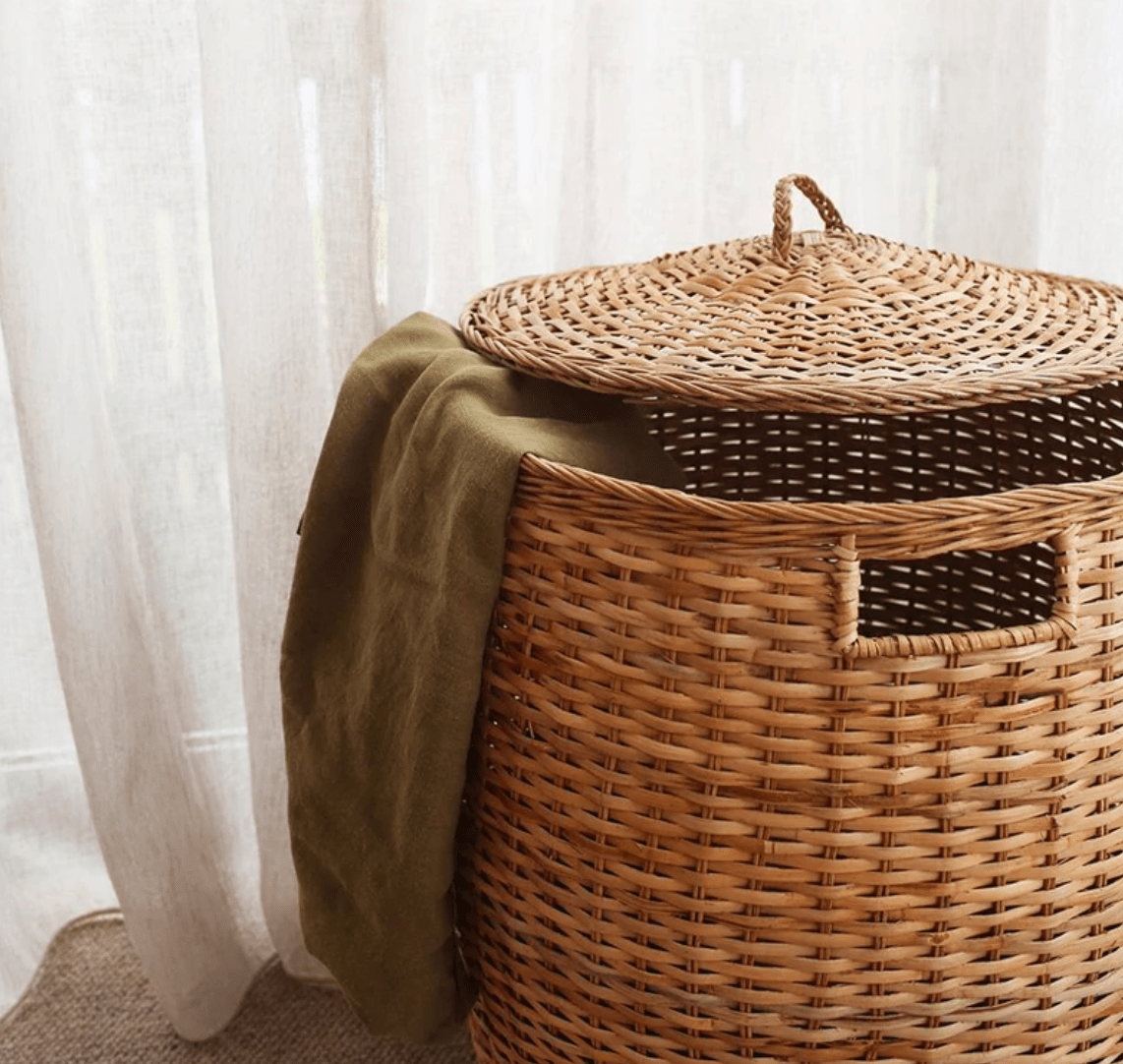 Rattan Tuscan Lidded Storage Basket - Twinkle Twinkle Little One