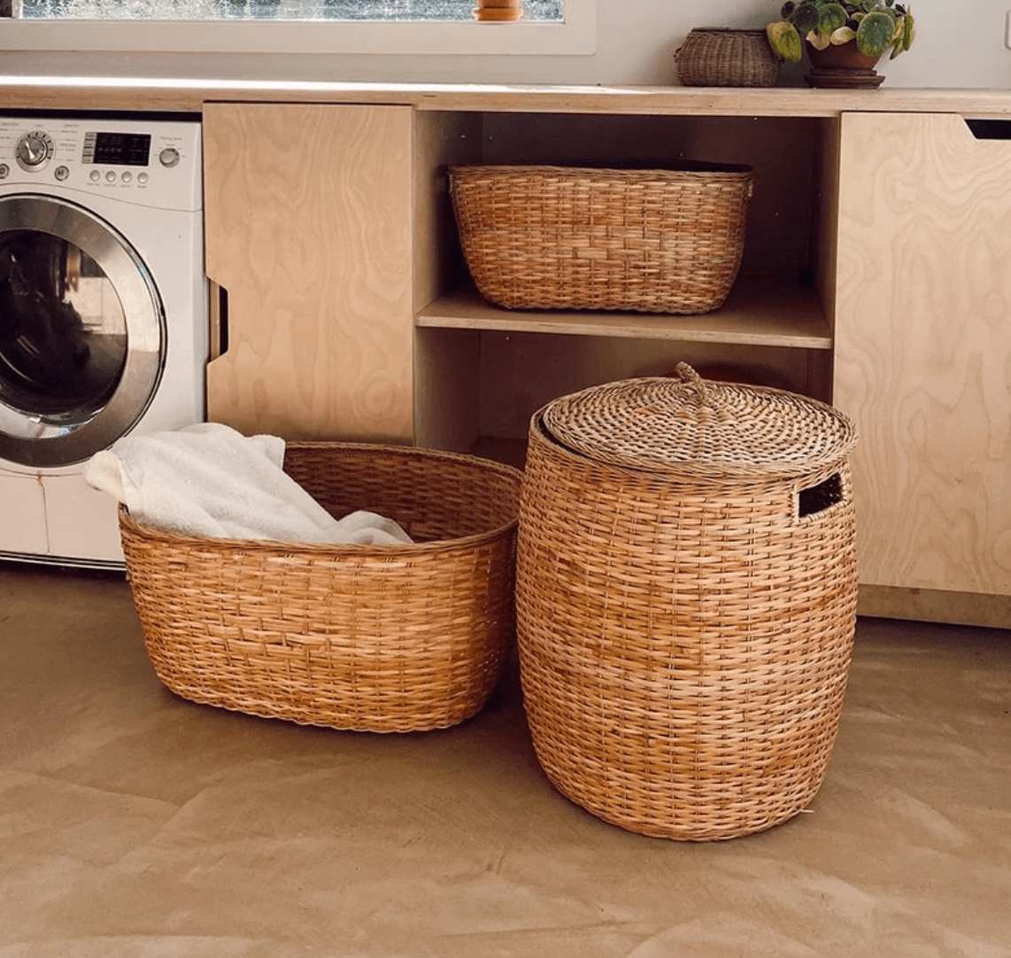 Rattan Tuscan Lidded Storage Basket - Twinkle Twinkle Little One