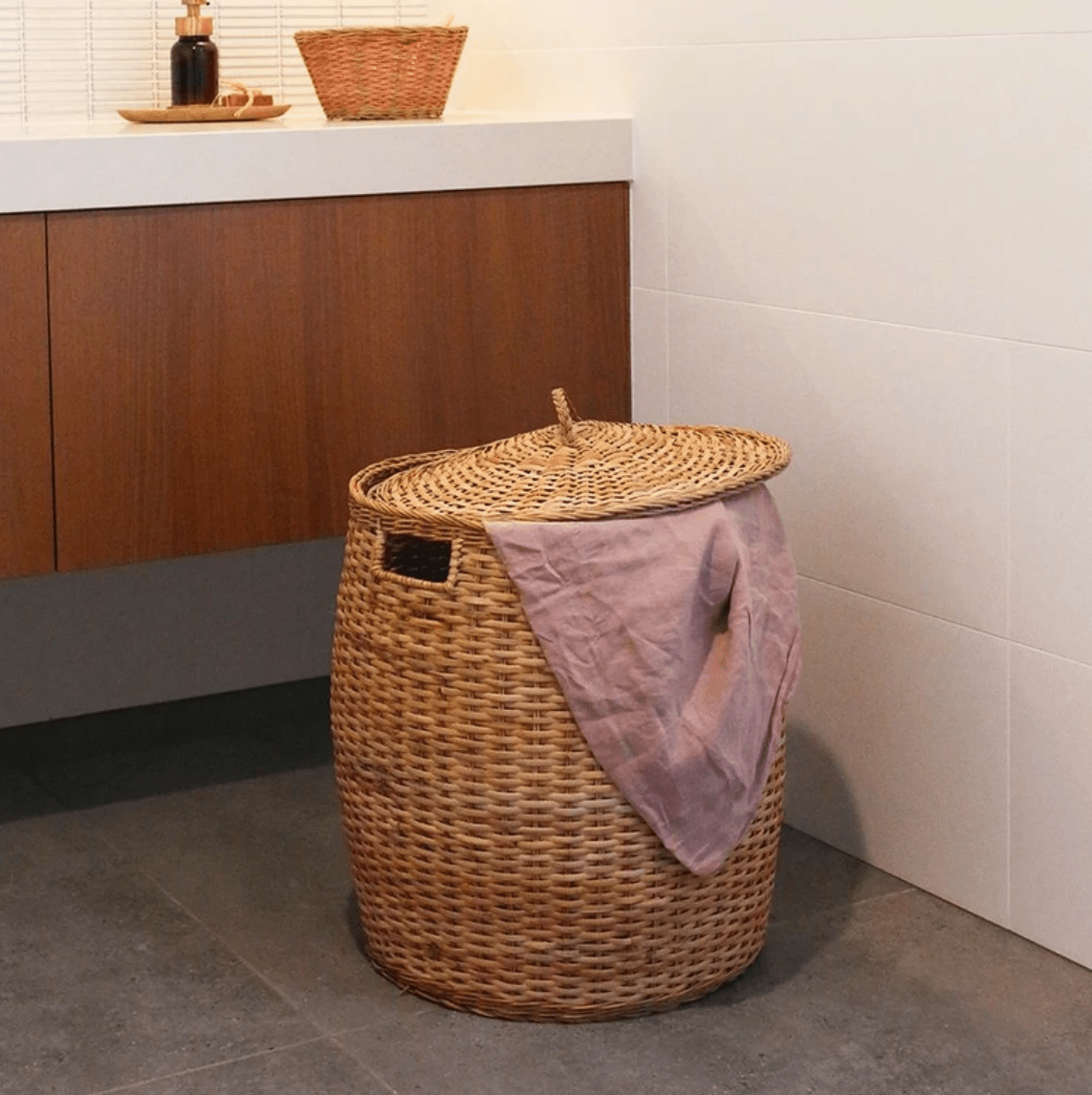 Rattan Tuscan Lidded Storage Basket - Twinkle Twinkle Little One
