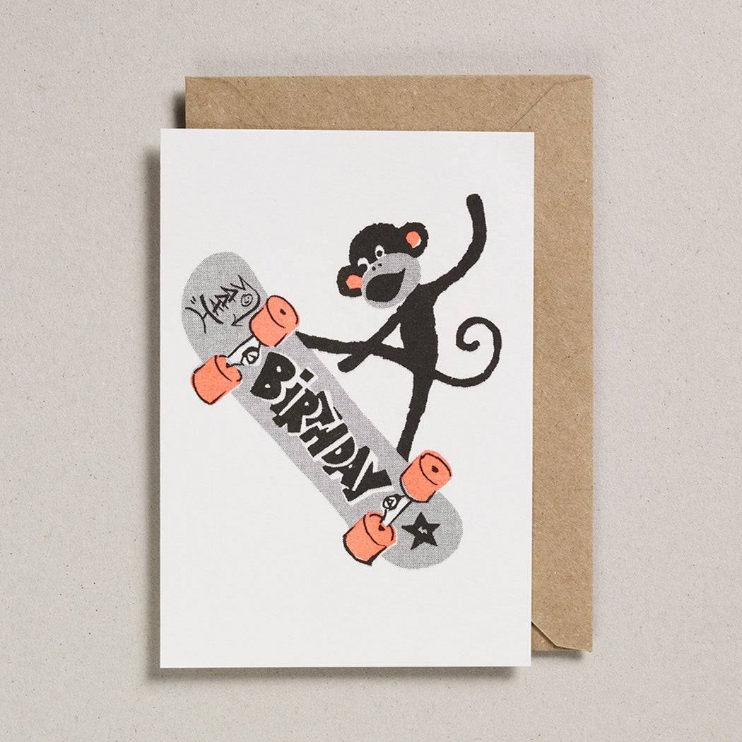 Skateboarding Monkey Card - Twinkle Twinkle Little One