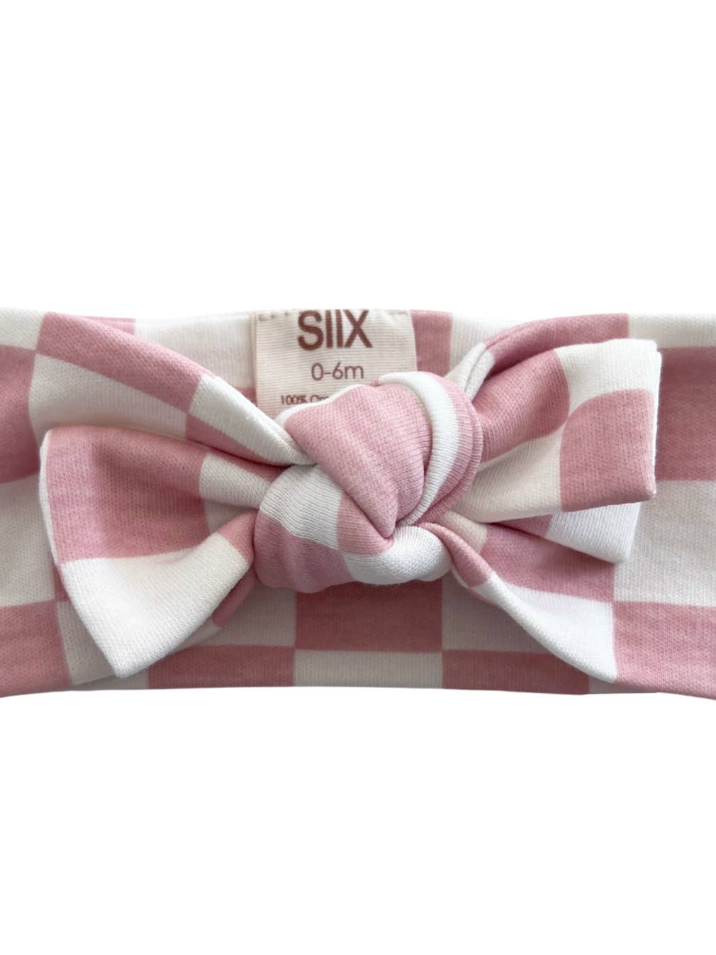 Strawberry Shortcake Checkerboar Organic Bow Headband - Twinkle Twinkle Little One