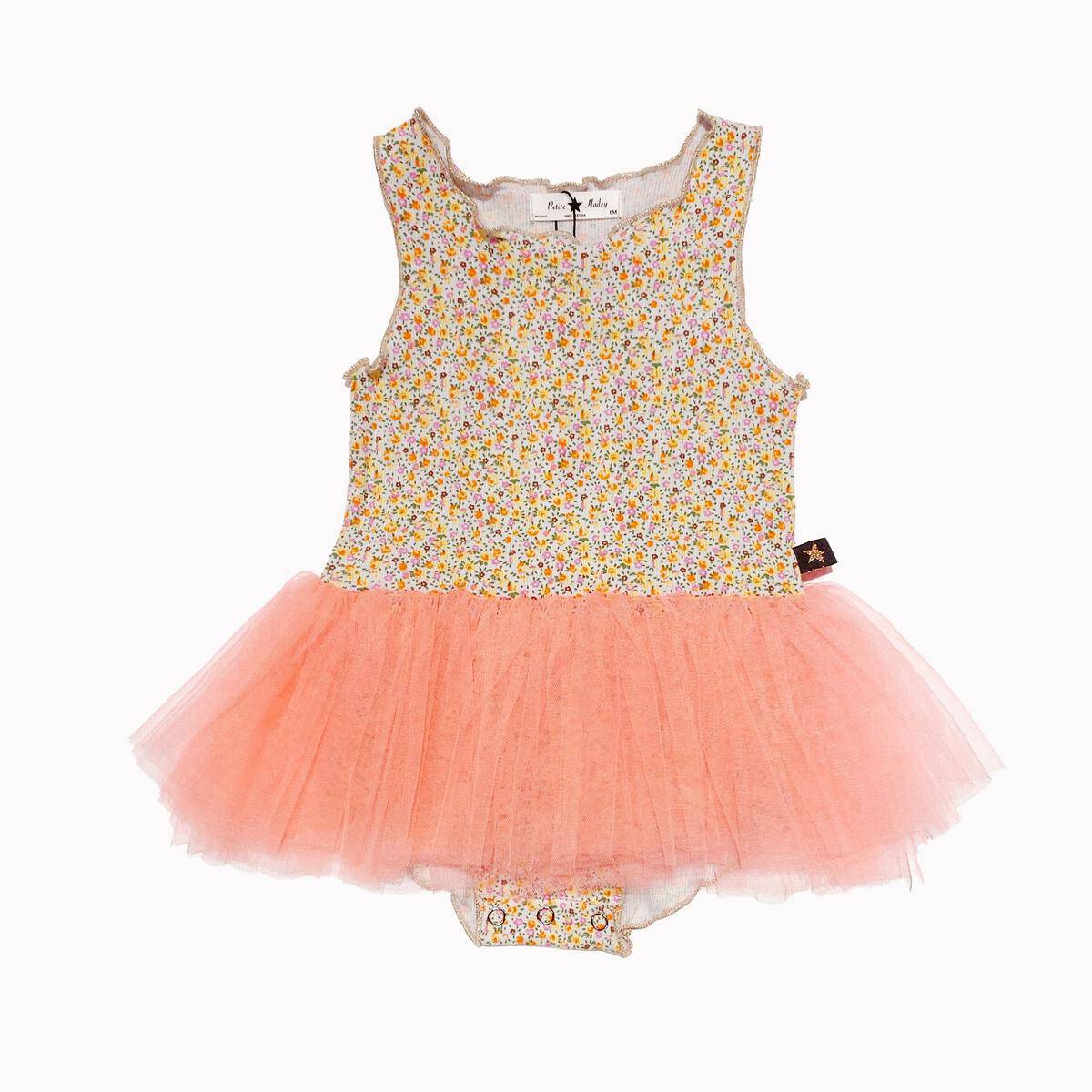 Pink Neon Vintage Flower Tutu Dress - Twinkle Twinkle Little One