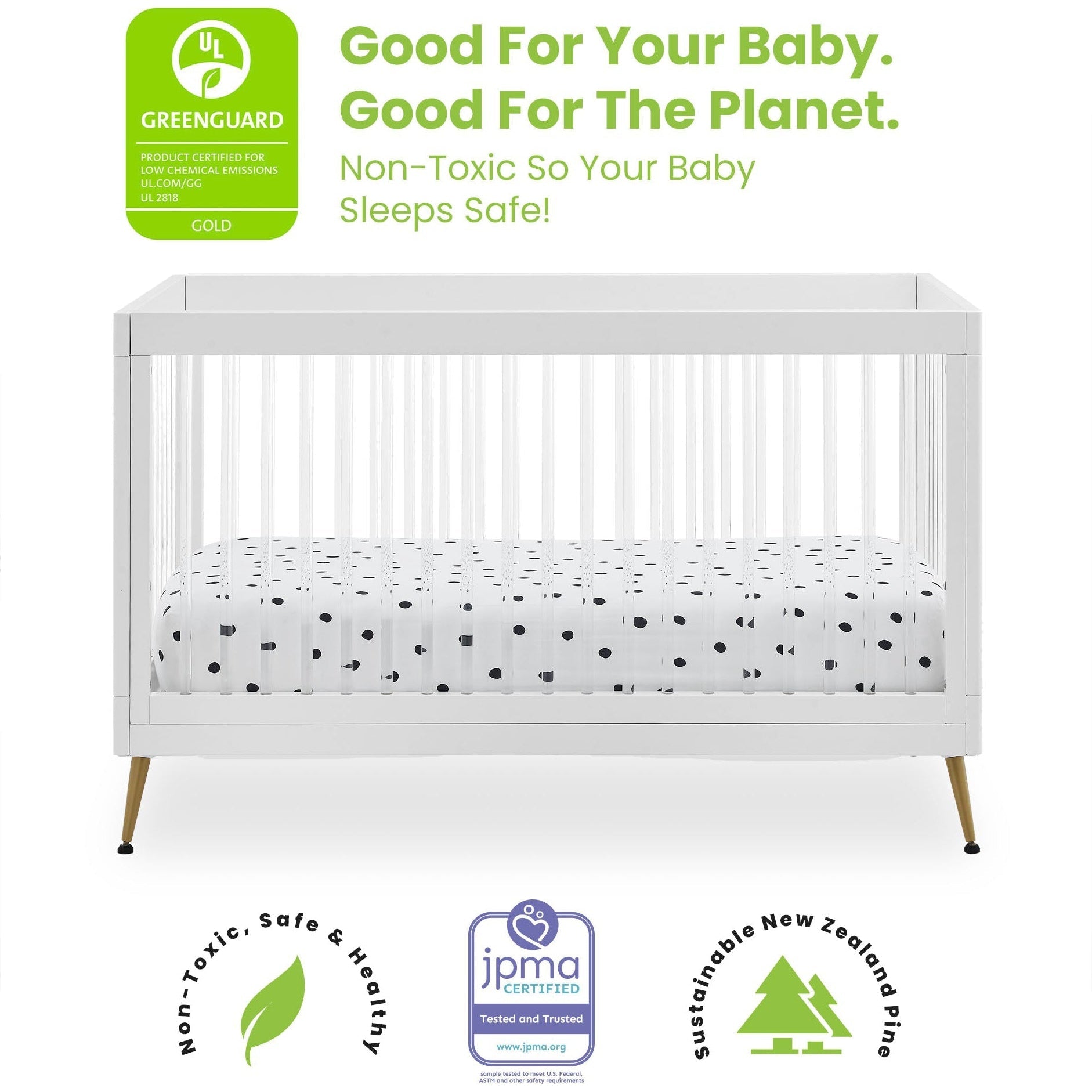 Sloane 4-in-1 Acrylic Convertible Crib - Twinkle Twinkle Little One