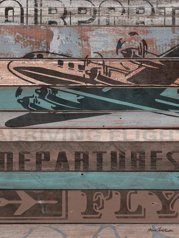 American Byways - Airplane Canvas Stretched Art