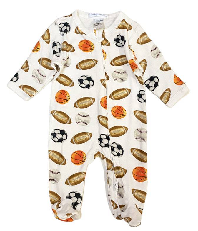 Sports Organic Cotton Zipper Footie - Twinkle Twinkle Little One