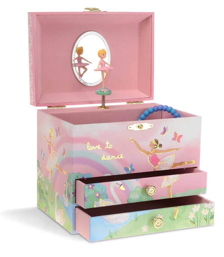 Rainbow Ballerina Musical Jewelry Box w/ 2 Pullout Drawers - Twinkle Twinkle Little One