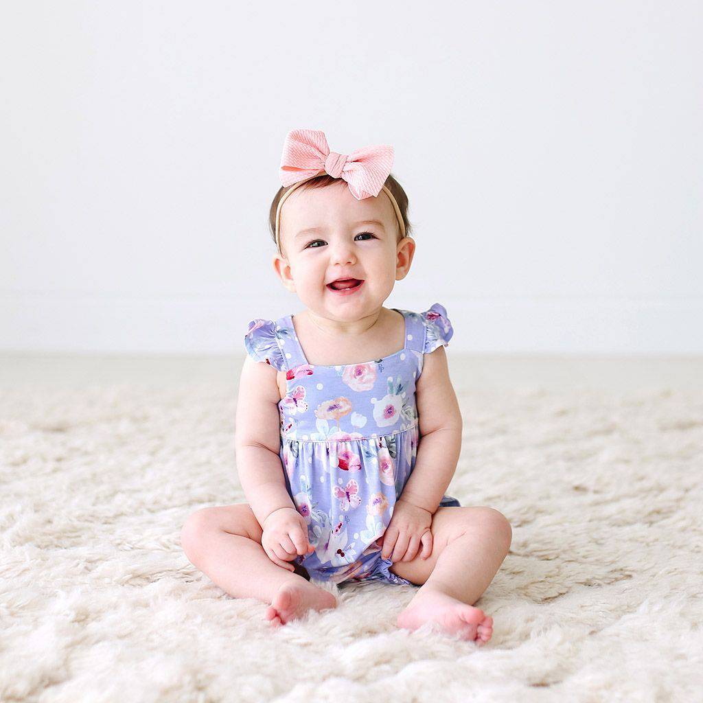 Samantha Basic Ruffled Capsleeve Bubble Romper