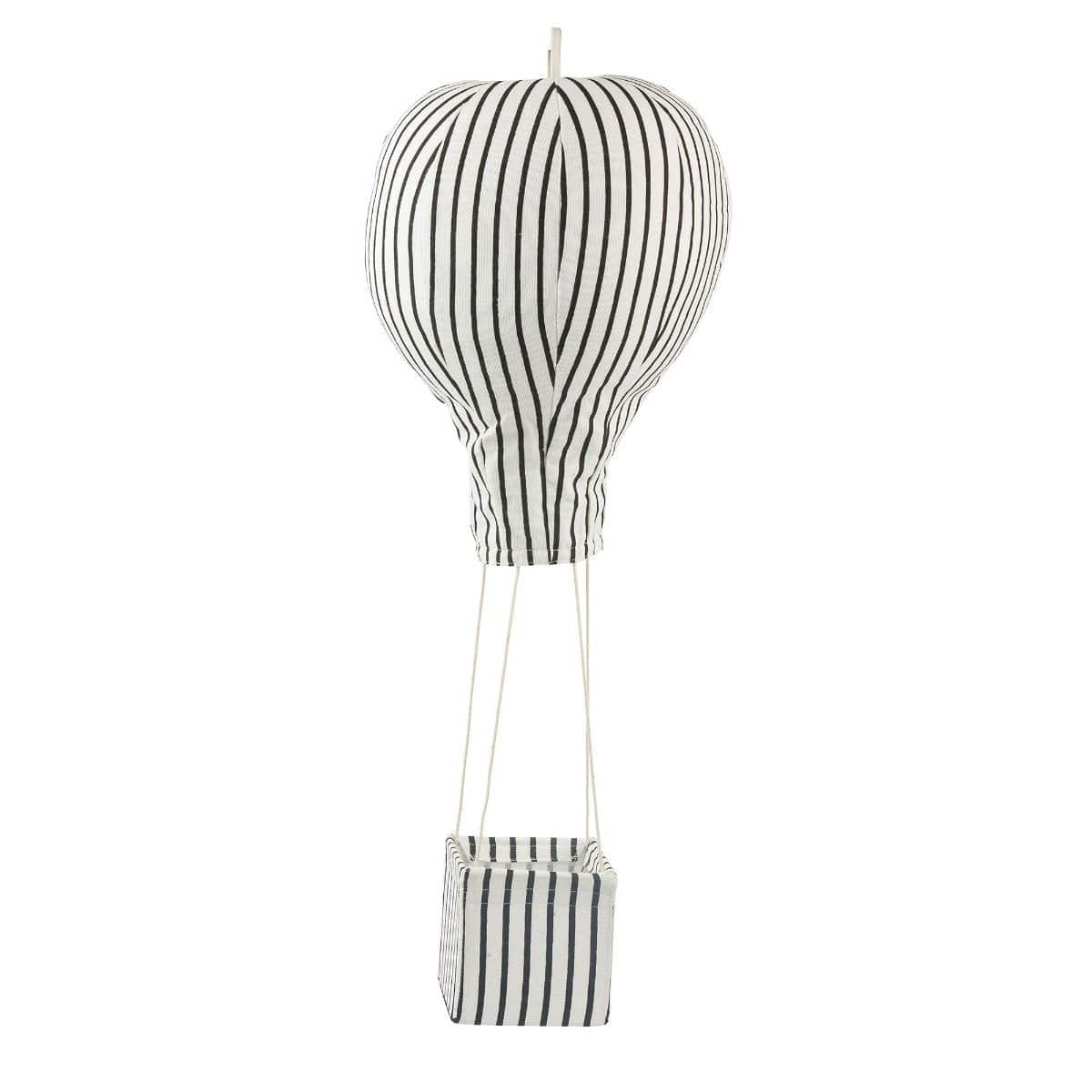 Lil' Pinstriped Hot Air Balloon Mobile in Black - Twinkle Twinkle Little One