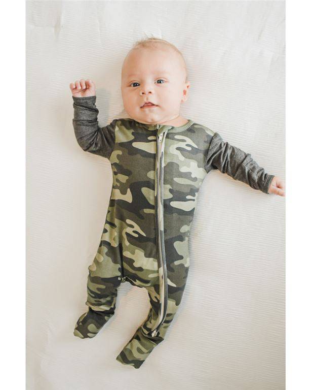 Camo Zip Footie - Twinkle Twinkle Little One