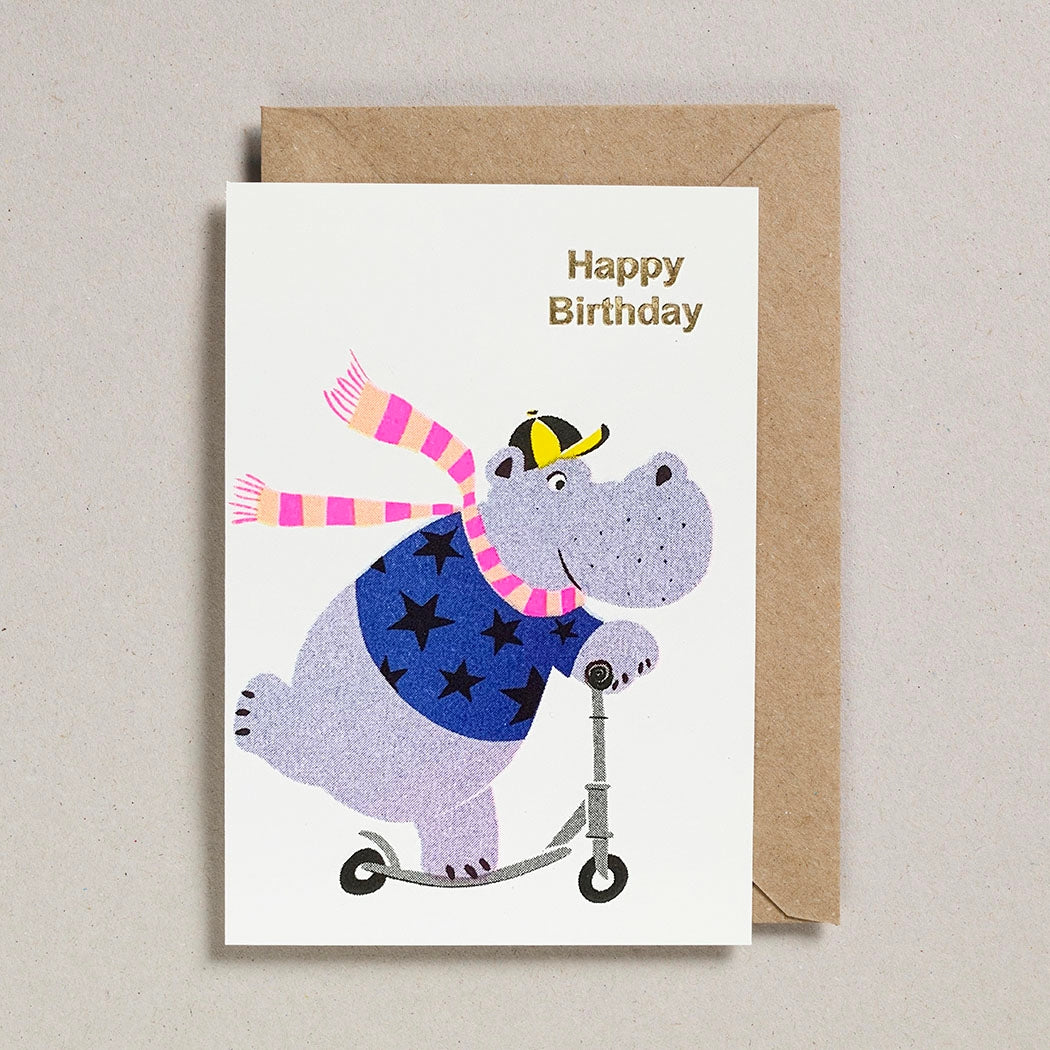 Happy Birthday Hippo Confetti Pets Card - Twinkle Twinkle Little One