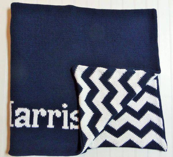 Chevron Dot Double Cotton Knit Blanket - Twinkle Twinkle Little One