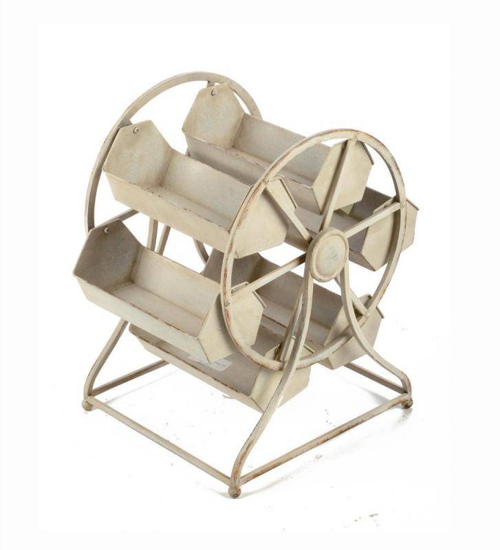 Cream Iron Rotating Carousel