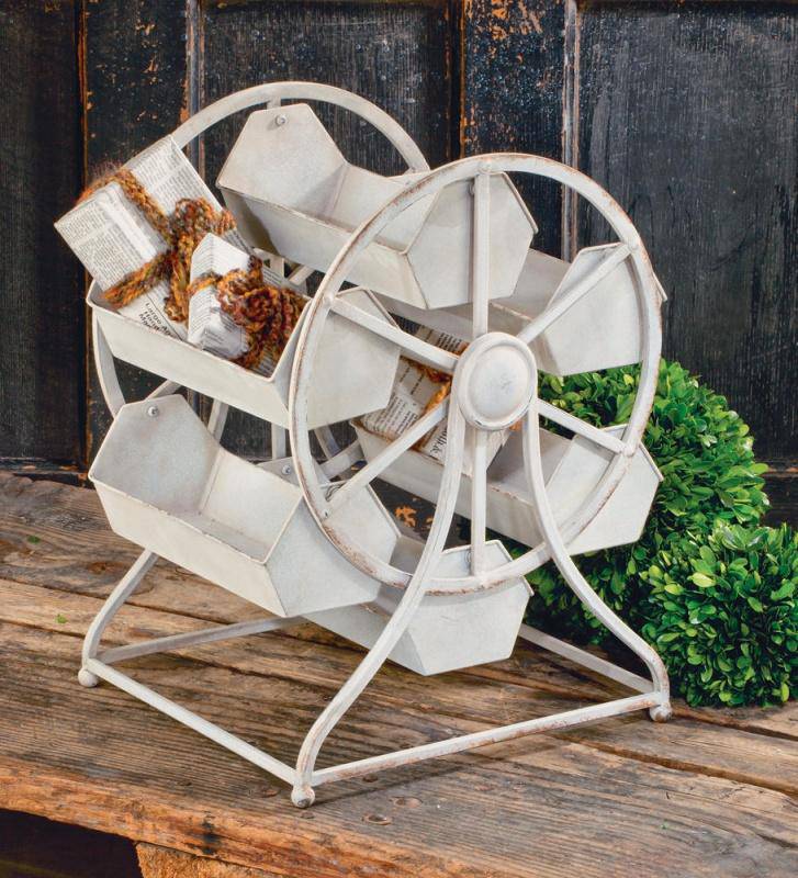 Cream Iron Rotating Carousel