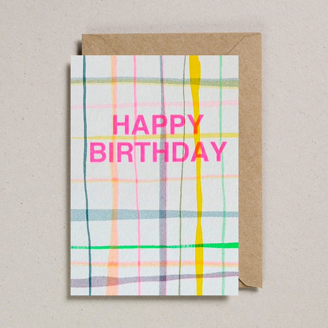 Plaid Happy Birthday Card - Twinkle Twinkle Little One