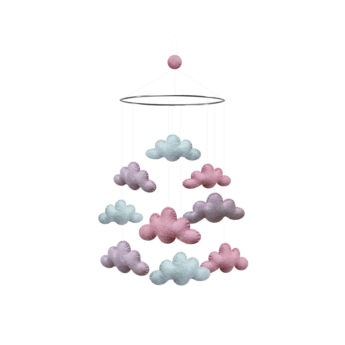 Pink & Purple Cloud Mobile - Twinkle Twinkle Little One