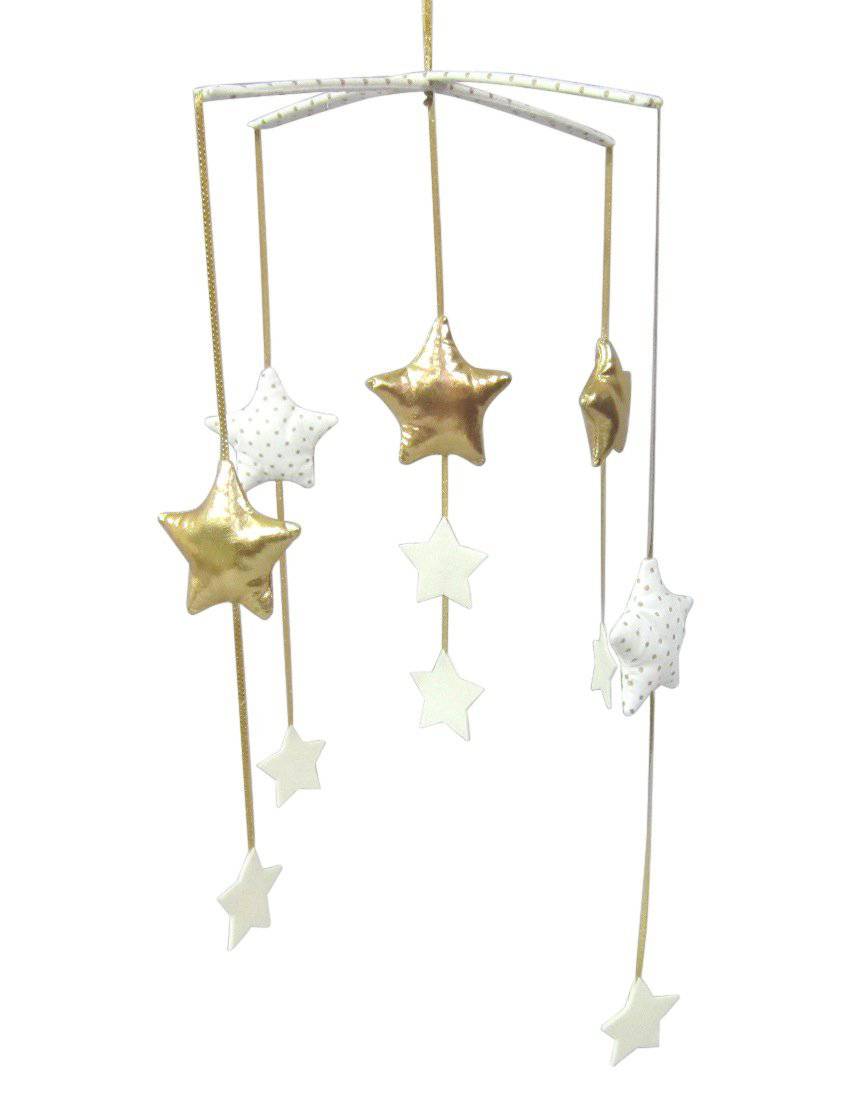Gold & Ivory Falling Stars Mobile - Twinkle Twinkle Little One
