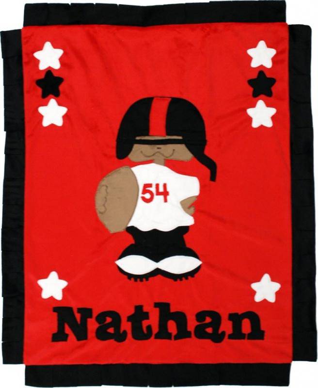 First Down Boogie Baby Crib Blanket with Trim