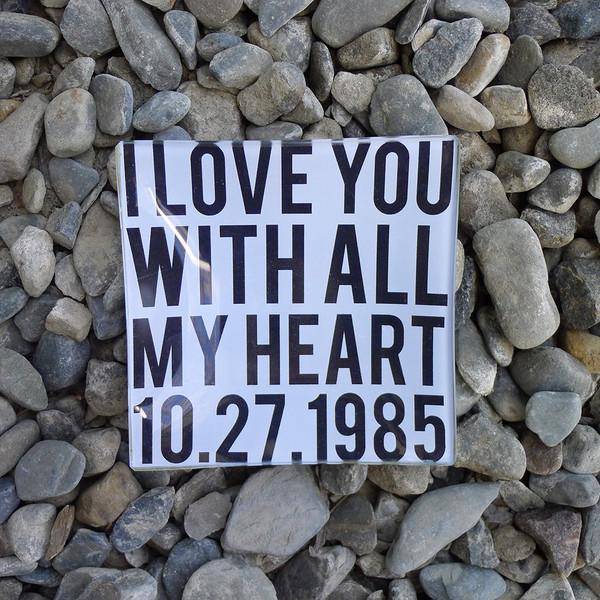 Glass Decoupage Tray I love you