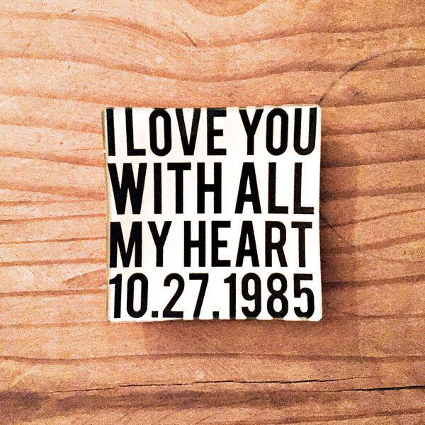 Glass Decoupage Tray I love you