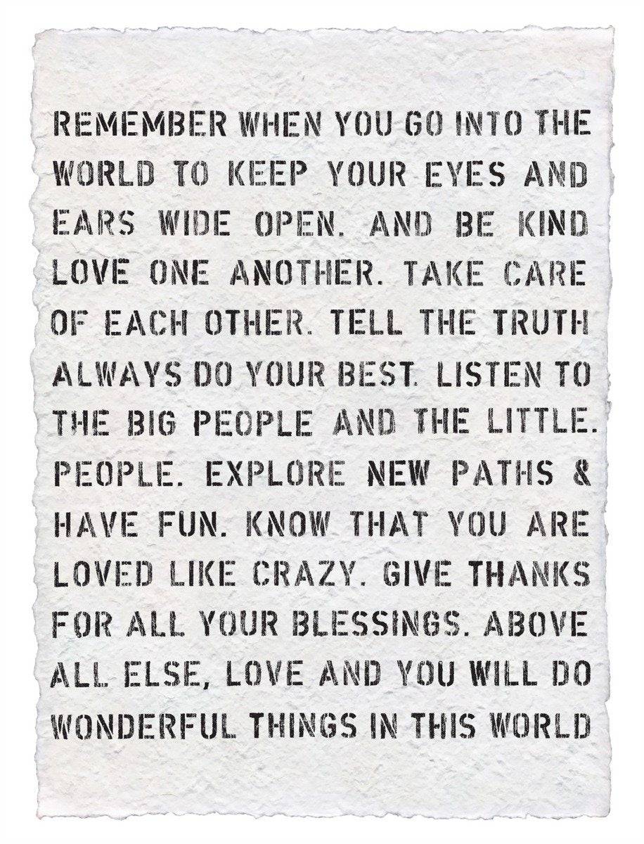 Handmade Paper Print Hello Beautiful