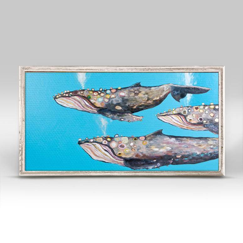 Humpback Whale Pod Mini Framed Canvas
