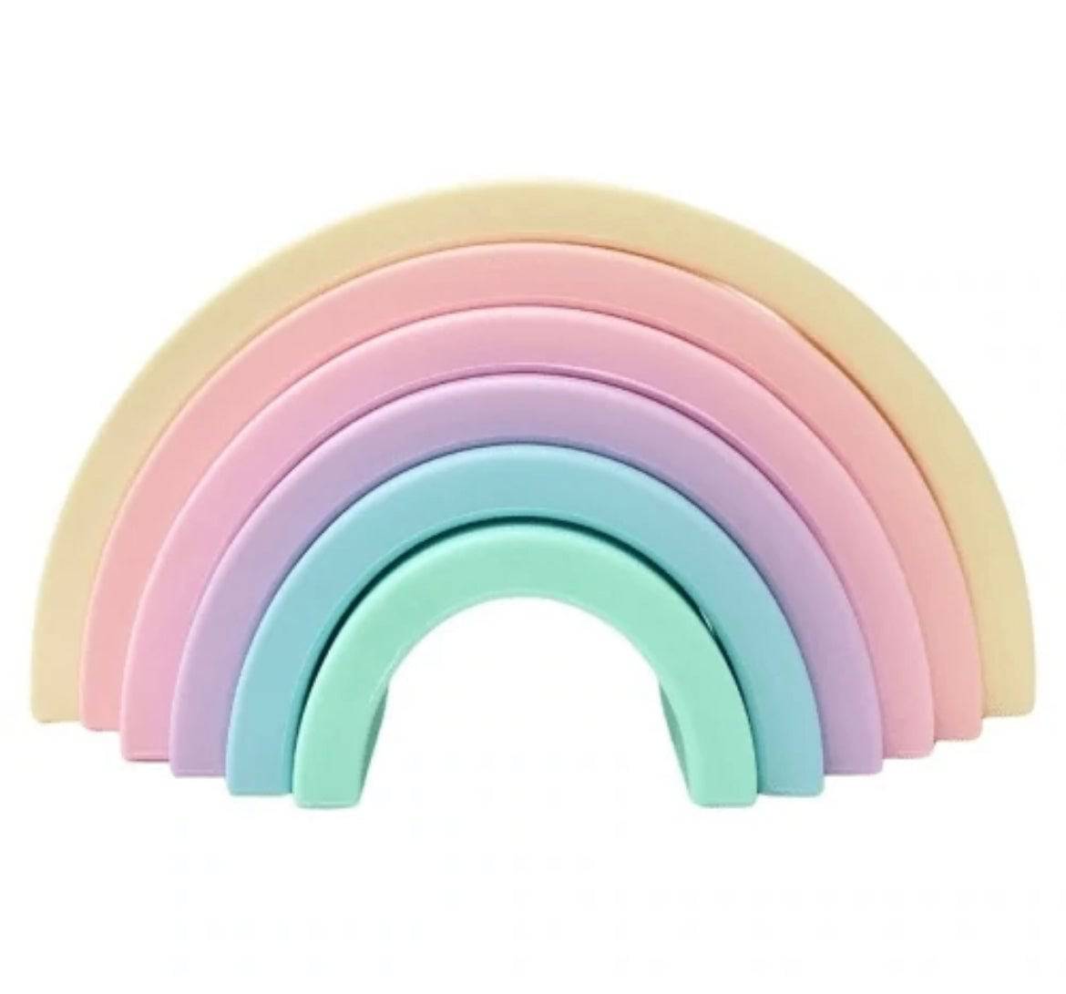Sugar + Maple 6 piece Silicone Stacking Rainbow - Twinkle Twinkle Little One