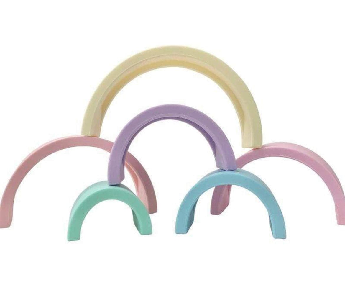 Sugar + Maple 6 piece Silicone Stacking Rainbow - Twinkle Twinkle Little One