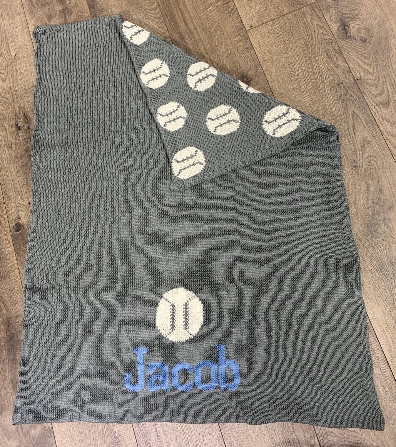 Baseball Double Cotton Knit Blanket - Twinkle Twinkle Little One