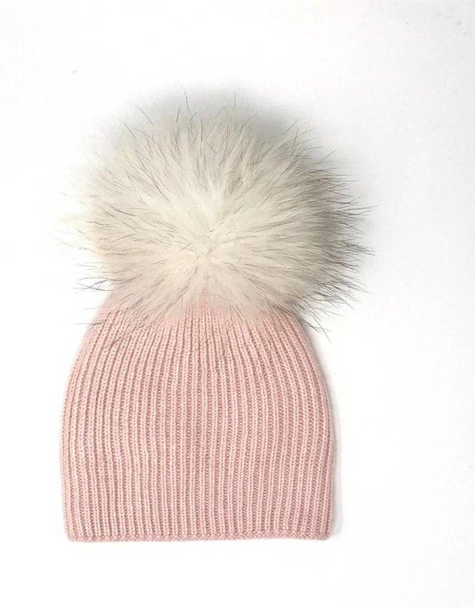 Knitted Wool Baby Hat With Fur Pom - Twinkle Twinkle Little One