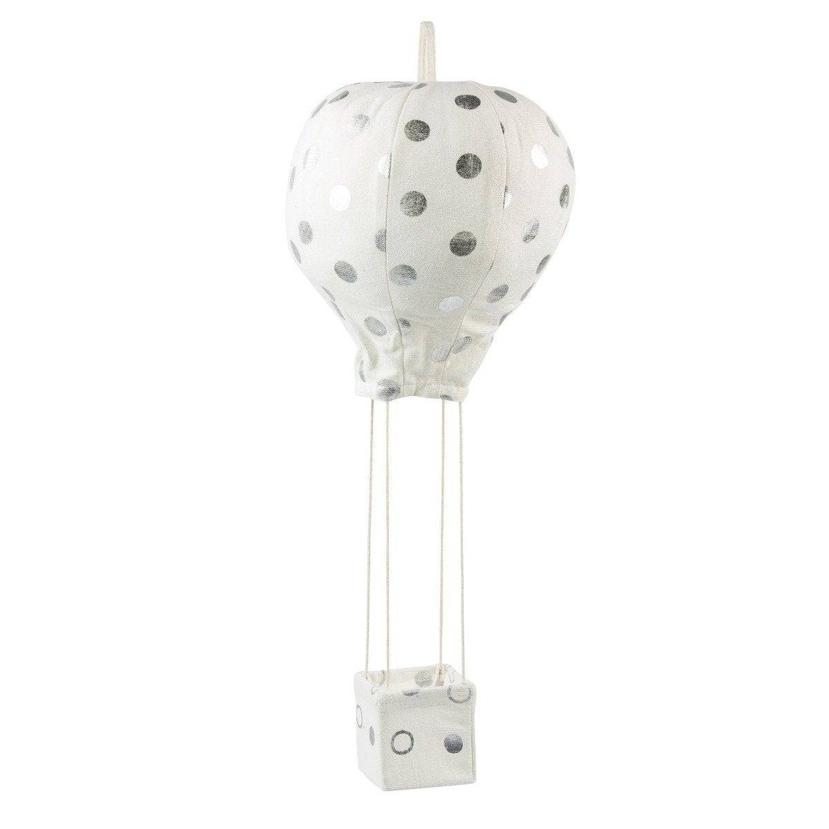 Lil' Polka Dot Hot Air Balloon Mobile in Silver - Twinkle Twinkle Little One