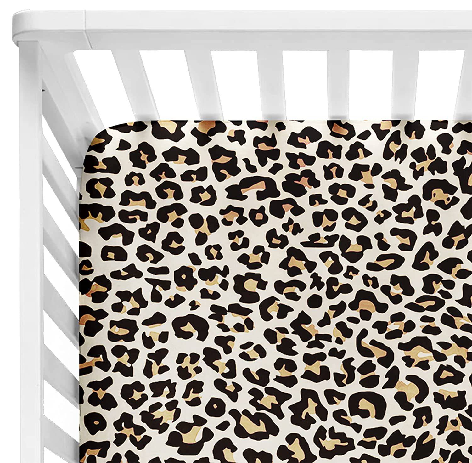 Lana Leopard Tan Crib Sheet - Twinkle Twinkle Little One