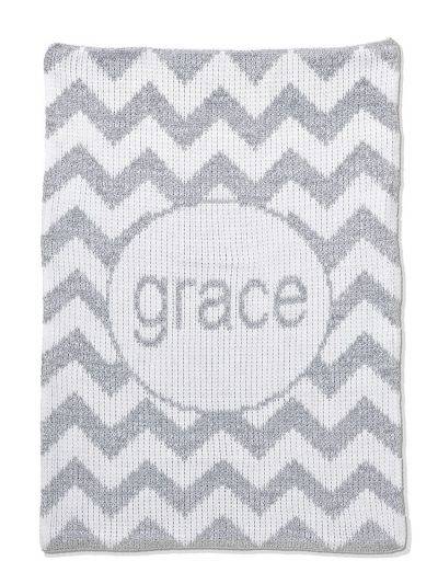 Metallic Chevron Stroller Blanket - Twinkle Twinkle Little One