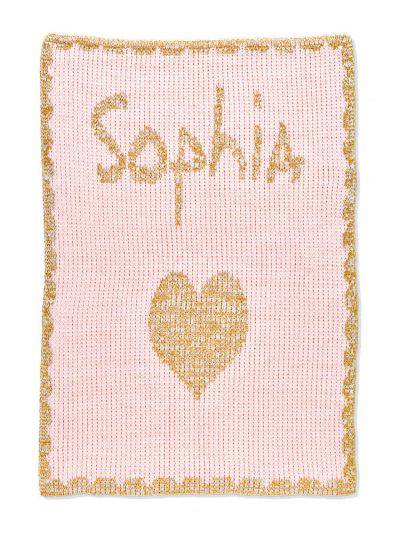 Metallic Single Heart & Scalloped Edge Stroller Blanket - Twinkle Twinkle Little One