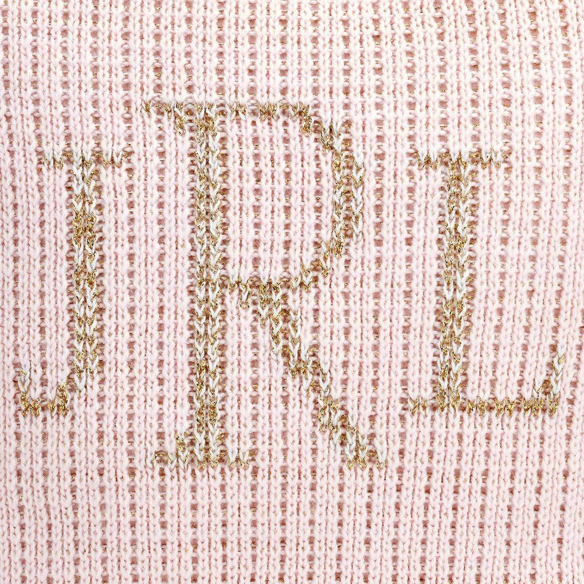 Metallic Classic Monogram Double Border Pillow
