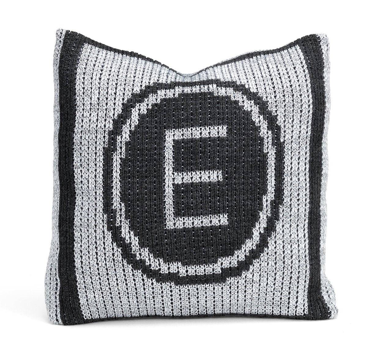 Metallic Classic Monogram Double Border Pillow