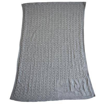 Monogram Cable Knit Stroller Blanket