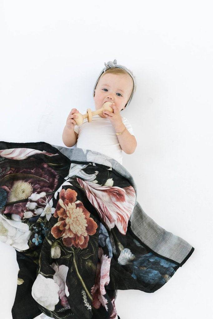 Tuscan Floral Swaddle Blanket