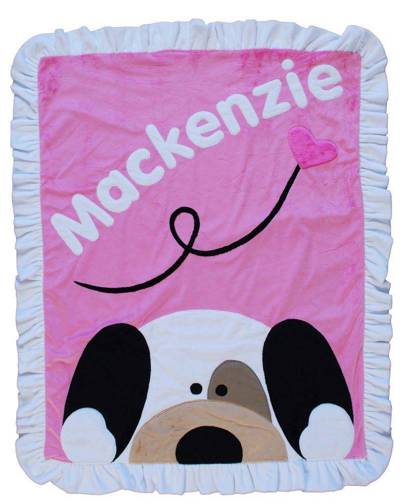 Peekaboo Puppy Boogie Baby Crib Blanket with Ruffle