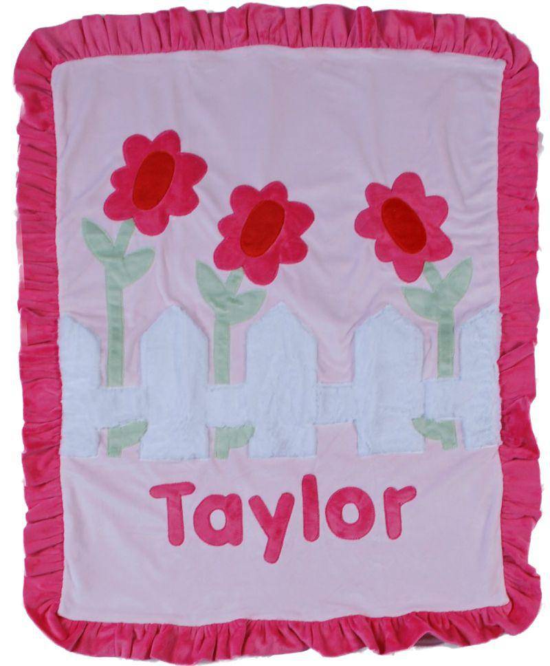 Picket Fence Boogie Baby Crib Blanket with Ruffle