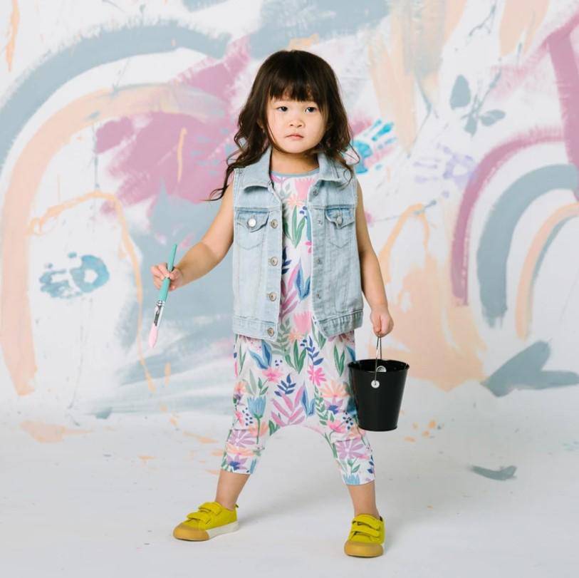 Painterly Floral Tank Chest Pocket Capri Rag