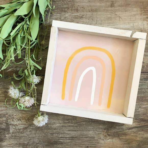 Rainbow Pink Wooden Sign - Twinkle Twinkle Little One