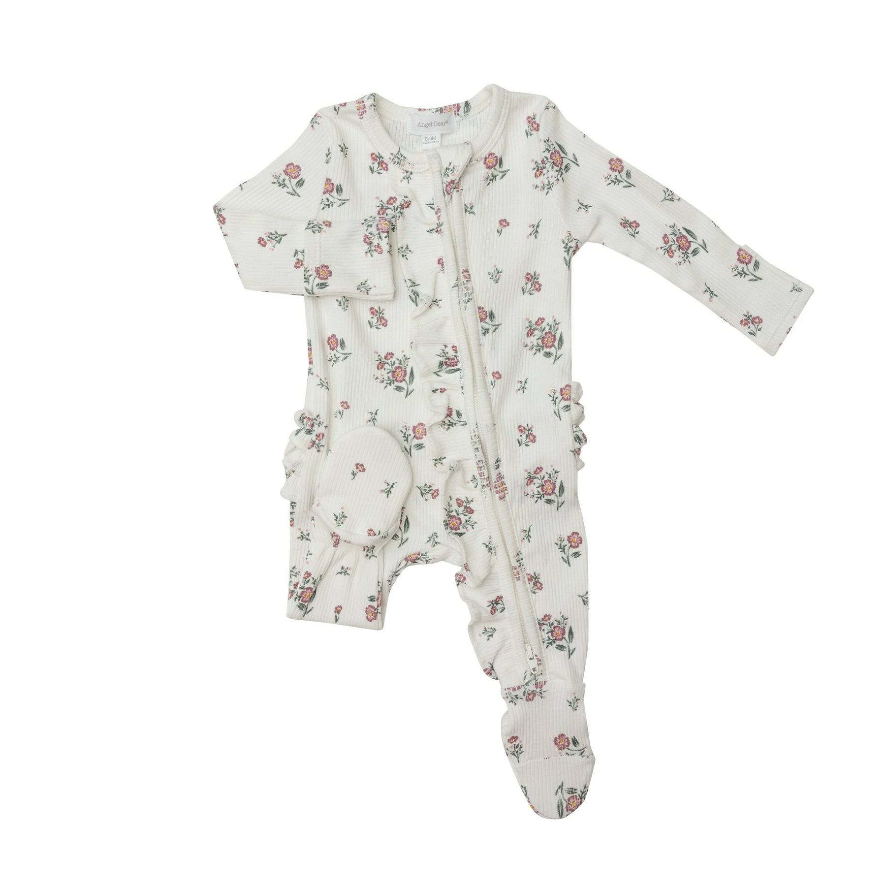 Mesa Rose Thermal Ruffle Back Zipper Footie - Twinkle Twinkle Little One