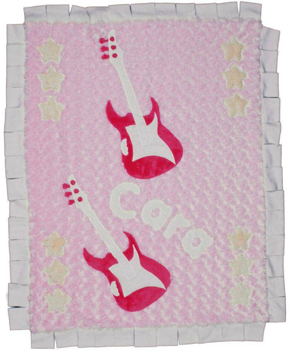 Rock N Roll Boogie Baby Crib Blanket with Trim