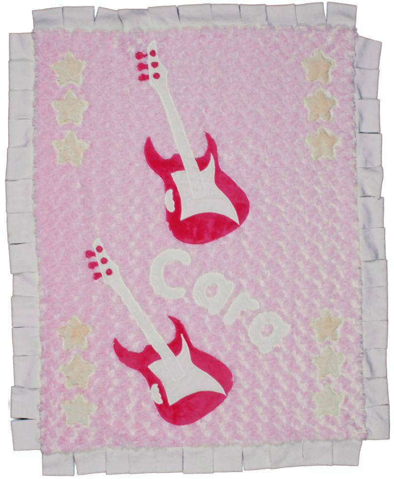 Rock N Roll Boogie Baby Crib Blanket with Trim
