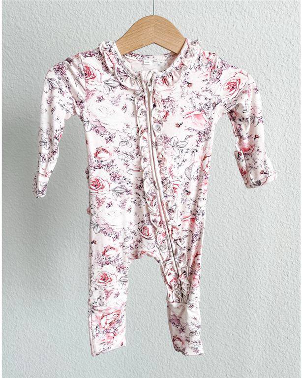 Rosy Posy Ruffle Footie - Twinkle Twinkle Little One