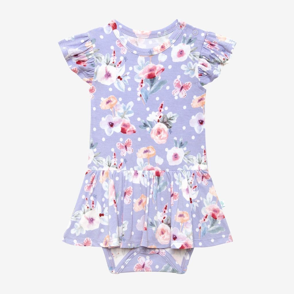 Samantha Ruffled Capsleeve Basic Twirl Skirt Bodysuit - Twinkle Twinkle Little One