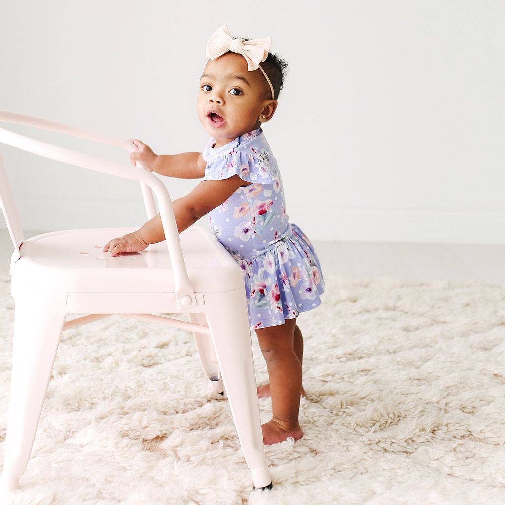 Samantha Ruffled Capsleeve Basic Twirl Skirt Bodysuit