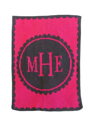 Scalloped Monogram Stroller Blanket - Twinkle Twinkle Little One