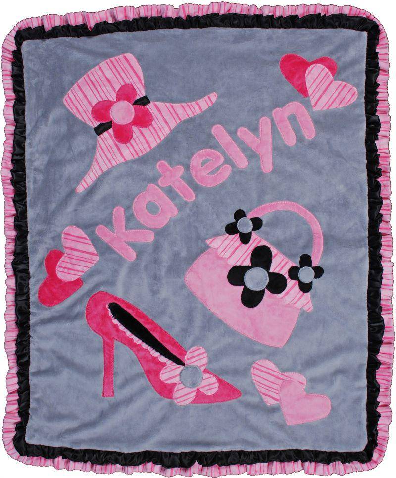 Jillie Goes Shopping Boogie Baby Crib Blanket with Ruffle